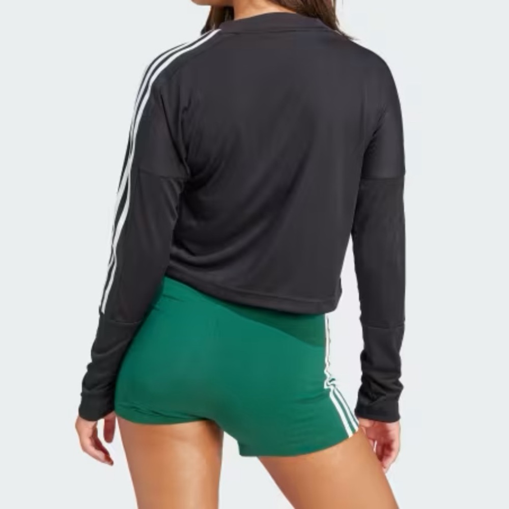Adidas Women's Tiro 3-Stripes Long Sleeve Tee Cropped‎ Sporty Blokecore Spring S - Picture 3 of 13